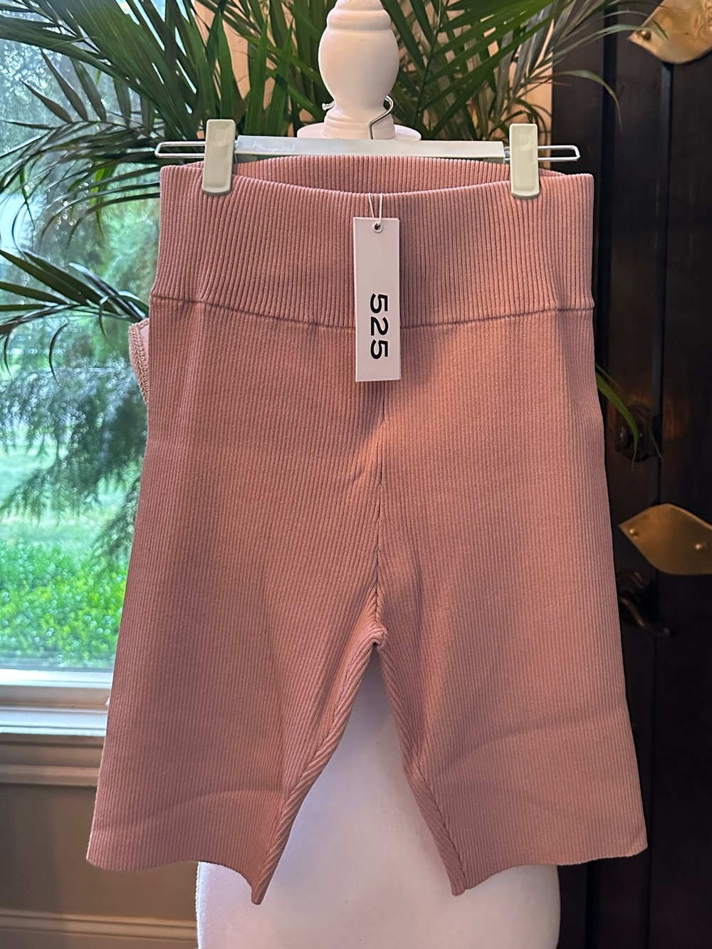 NWT REVOLVE 525 America Ribbed Dusty Pink biker shorts leggings high wst Sz XL